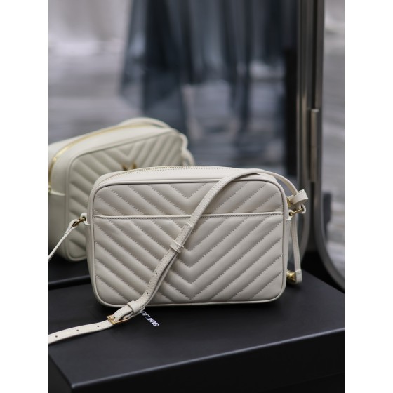 SAINT LAURENT Lou Camera Bag_ White gold buckle model: 520534-1